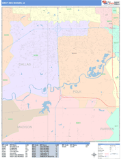 West Des Moines Digital Map Color Cast Style